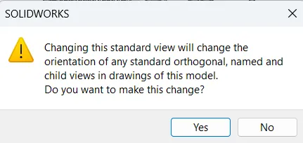 用于重新定向SOLIDWORKS模型视图的对话框