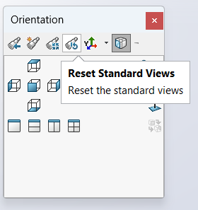 将SOLIDWORKS视图恢复为原始方向