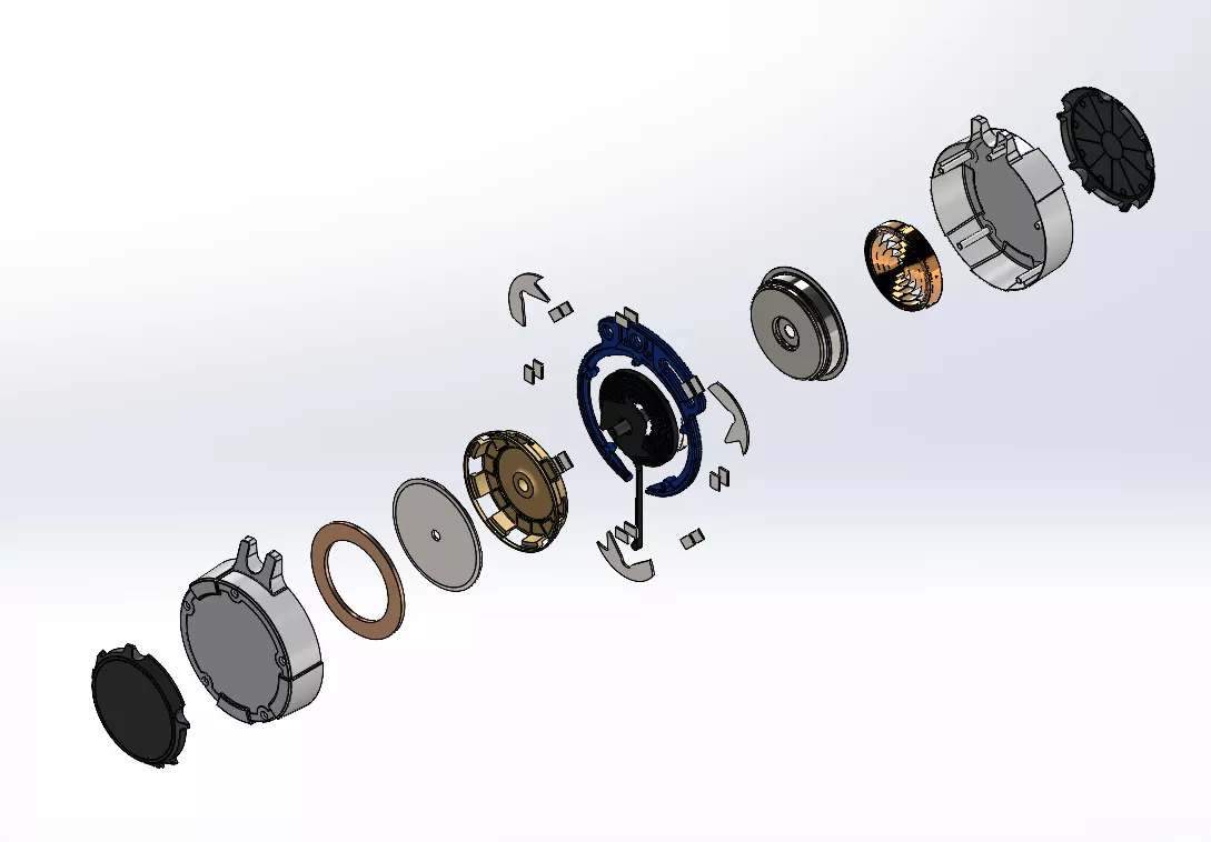 零件初步拖动到位后，可通过粉色箭头调整每个零件的具体位置。