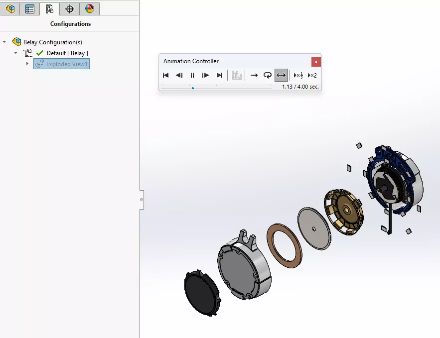 选择 “动画爆炸 / 折叠” 选项
