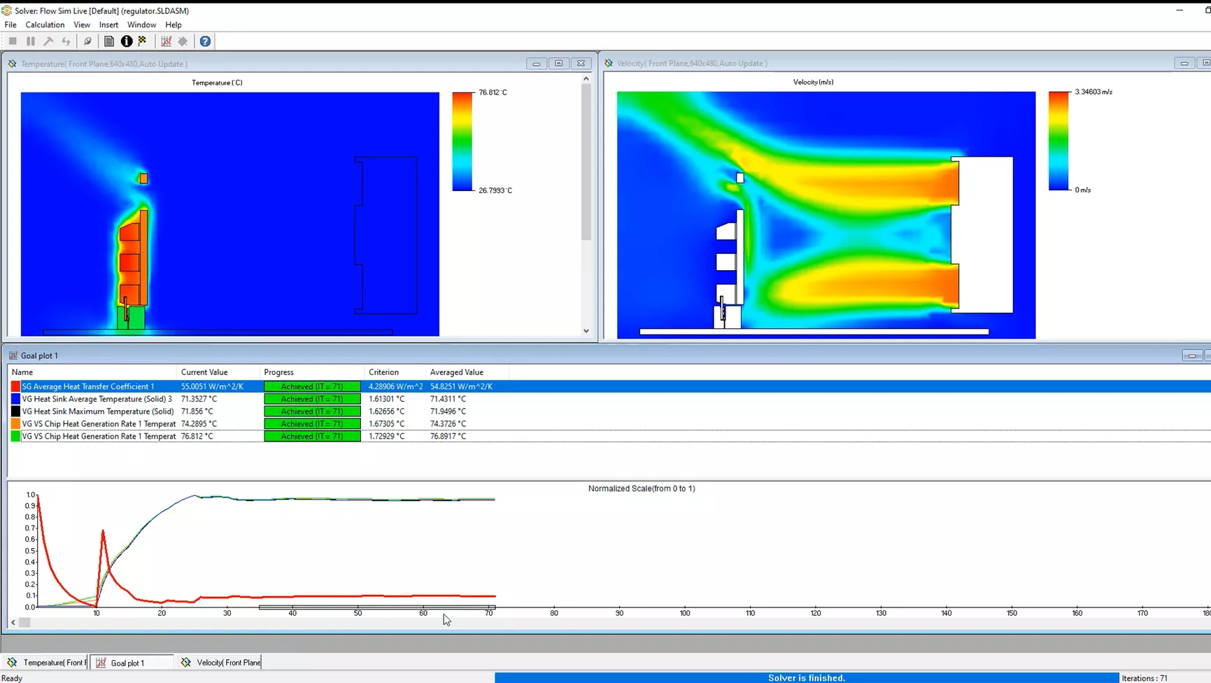 求解器窗口可实时、定性 + 定量地展示结果参数的变化过程 求解器窗口可实时、定性 + 定量地展示结果参数的变化过程