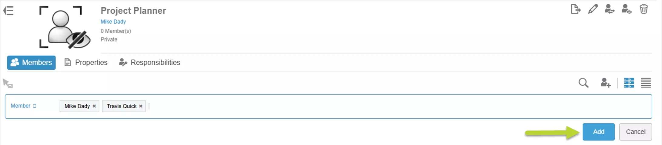 待所有需要加入该组的成员均被选中后,点击添加 待所有需要加入该组的成员均被选中后,点击添加