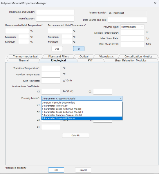 高分子材料属性管理器界面 高分子材料属性管理器界面