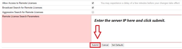 手动输入许可证服务器信息的配置界面