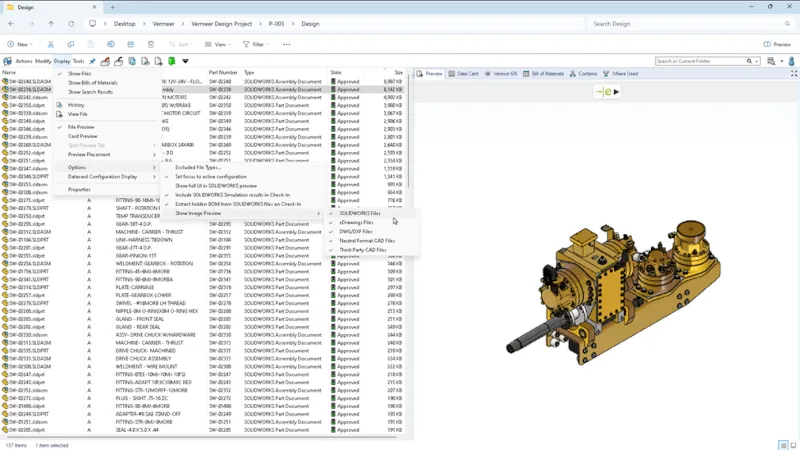 借助预览选项提升 SOLIDWORKS PDM 运行性能 借助预览选项提升 SOLIDWORKS PDM 运行性能