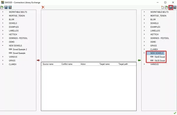 目标库中即可找到已传输的连接件。