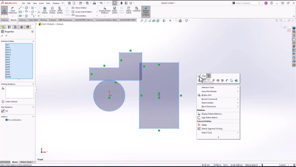 用“固定”命令锁定草图