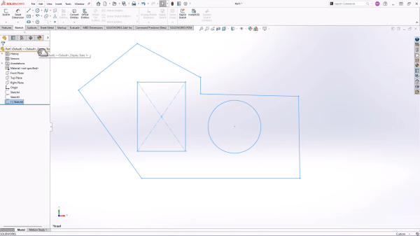 拖动SOLIDWORKS冻结条以锁定草图