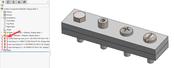 如何移除 SOLIDWORKS自定义紧固件的Toolbox标记