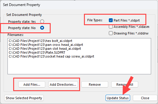 使用 Set Document Property 工具