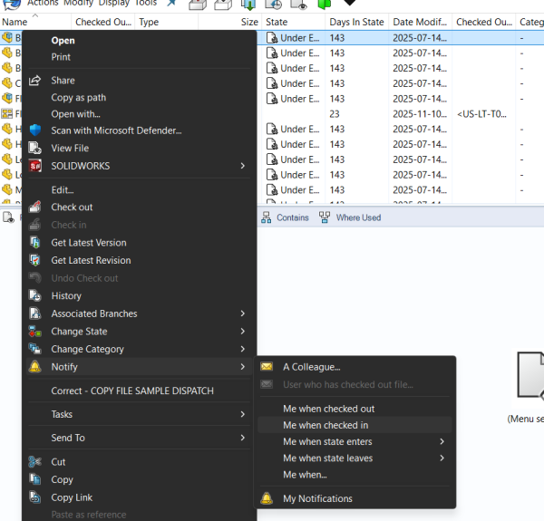 在单个文件上设置通知
