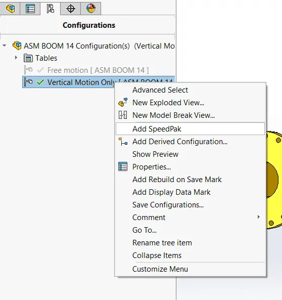 如何在SOLIDWORKS中创建SpeedPak ？