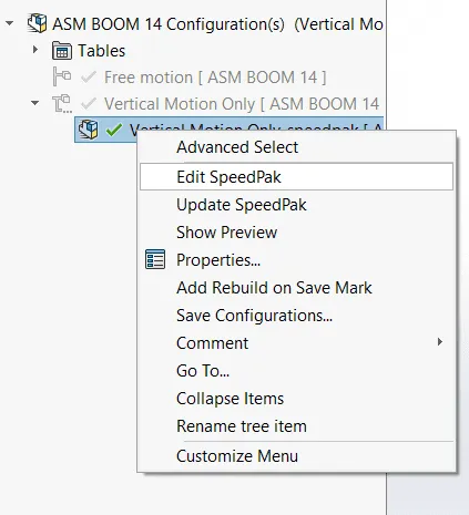 右键单击并选择编辑快速封装配置