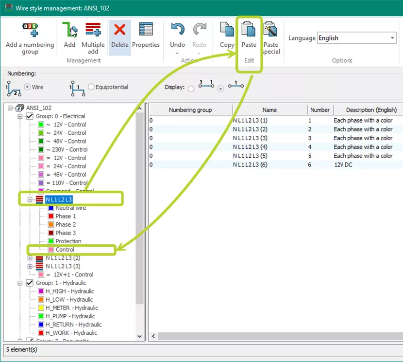 粘贴到现有多导线类型
