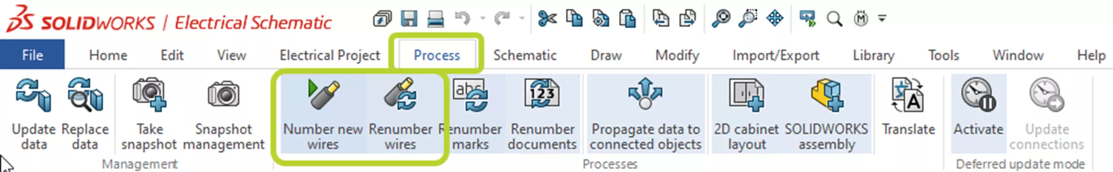 处理功能区中选择新建导线编号或重新编号导线功能即可