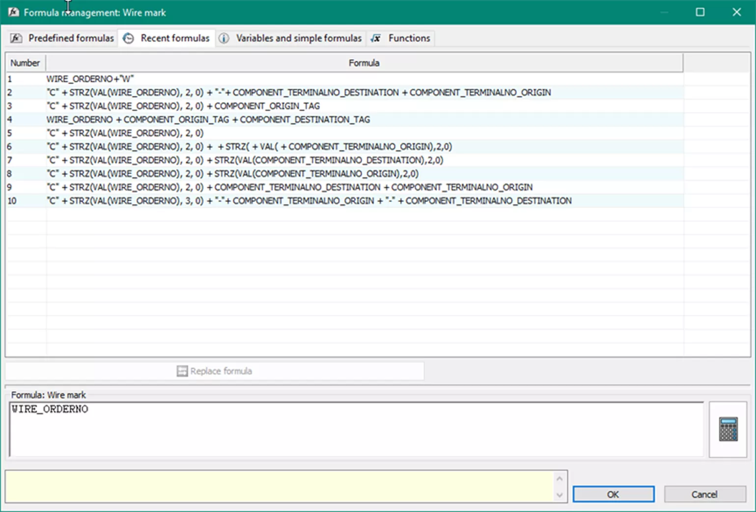 显示近期使用过的公式，快速替换当前公式