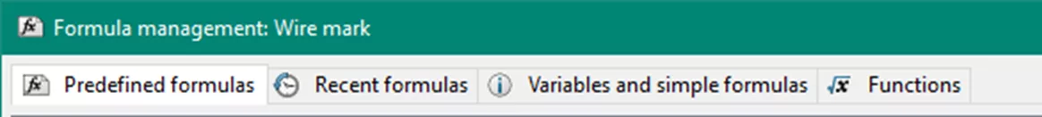 公式管理器包含 4 个标签页