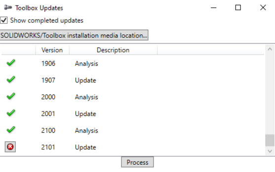 SOLIDWORKS Toolbox 标准更新失败