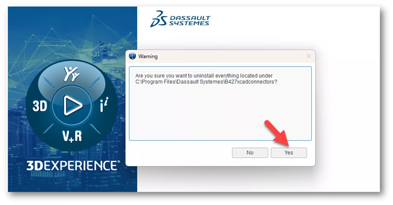 系统将再次弹出对话框，提示 “你确定要卸载以下路径下的所有内容吗