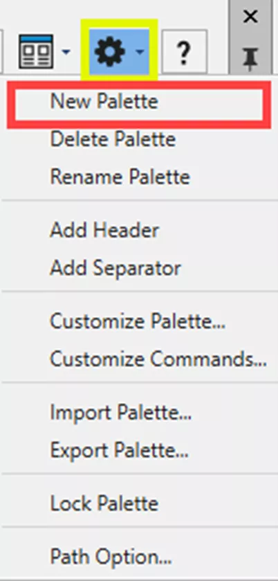 展开工具选项板面板，单击选项图标