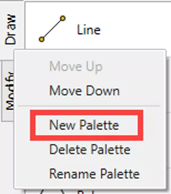 在任意选项板标签上单击鼠标右键，选择新建选项板
