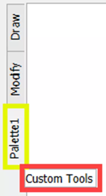 新建的选项板标签默认名称为选项板 1，输入自定义名称