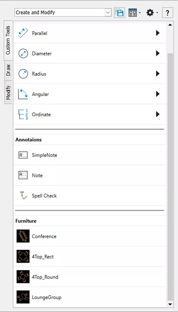 依次对四人方桌、四人圆桌、休闲组等图块重复拖动操作，完成添加