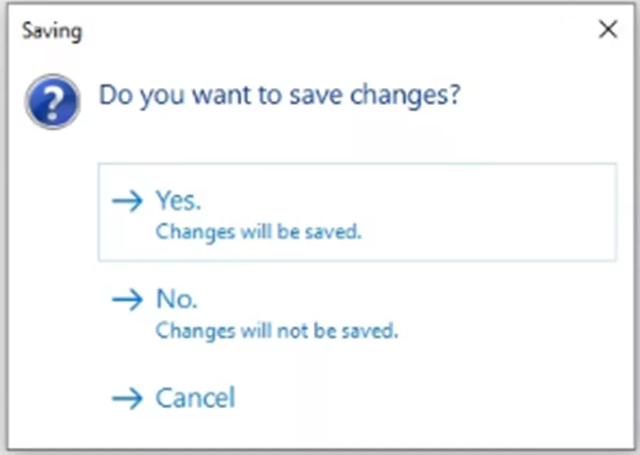 点击完成后，系统会弹出二次确认弹窗，询问是否保存修改，提供三个选项