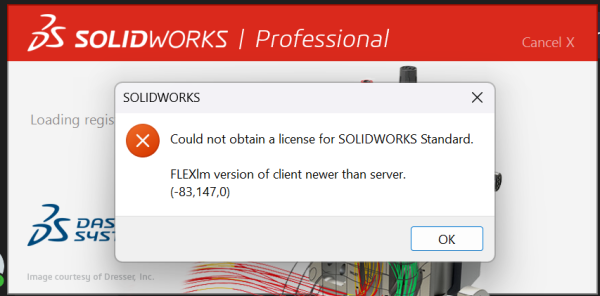 系统将弹出错误提示，告知客户端版本高于服务器版本。