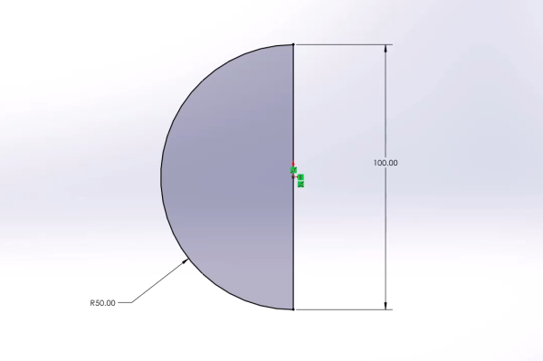 一个完全定义的半圆草图