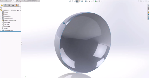 一个用曲面技术建模的球体