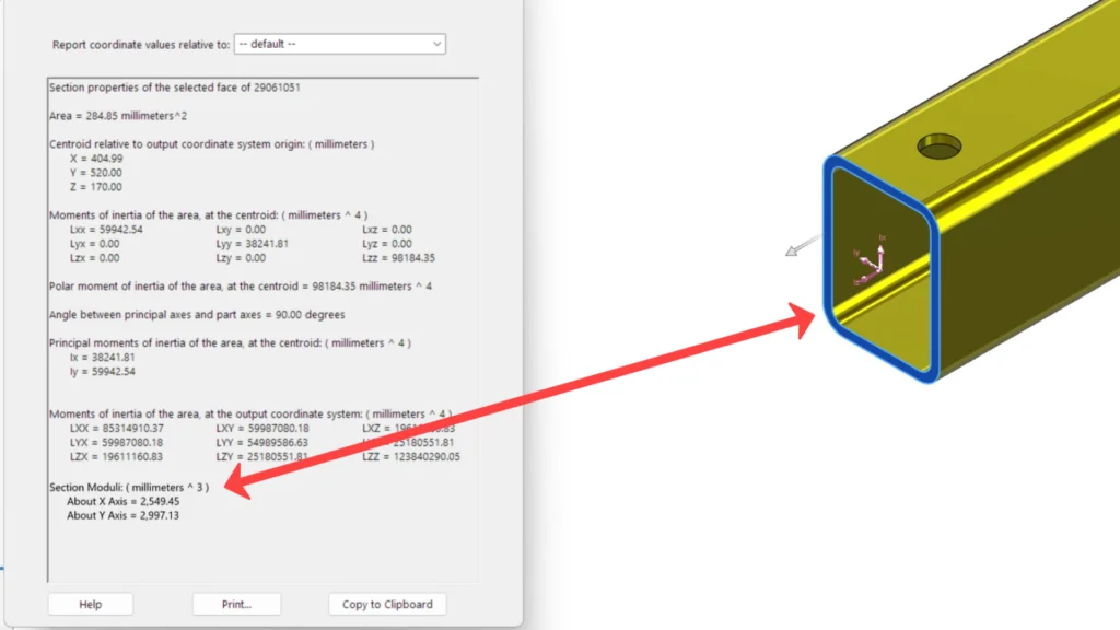很快，你将能在 SOLIDWORKS 中直接查看截面模量