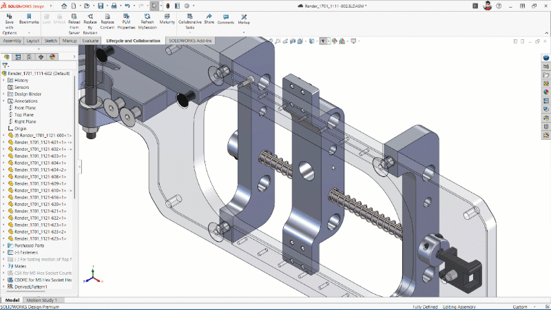 很快，你可通过 SOLIDWORKS 内命令管理器的全新按钮直接快速访问，无需翻阅邮件、切换软件，即时查看反馈与设计讨论