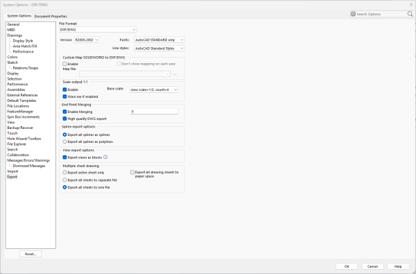 如何将 SOLIDWORKS 工程图导出为 DXF/DWG 格式