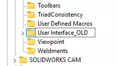 将其重命名为User Interface_OLD（或其他自定义名称）