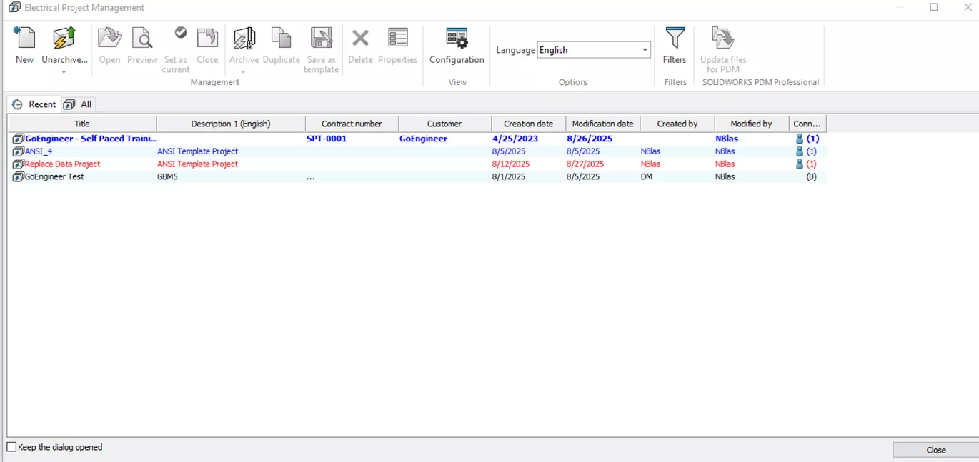 图 1：电气工程管理器
