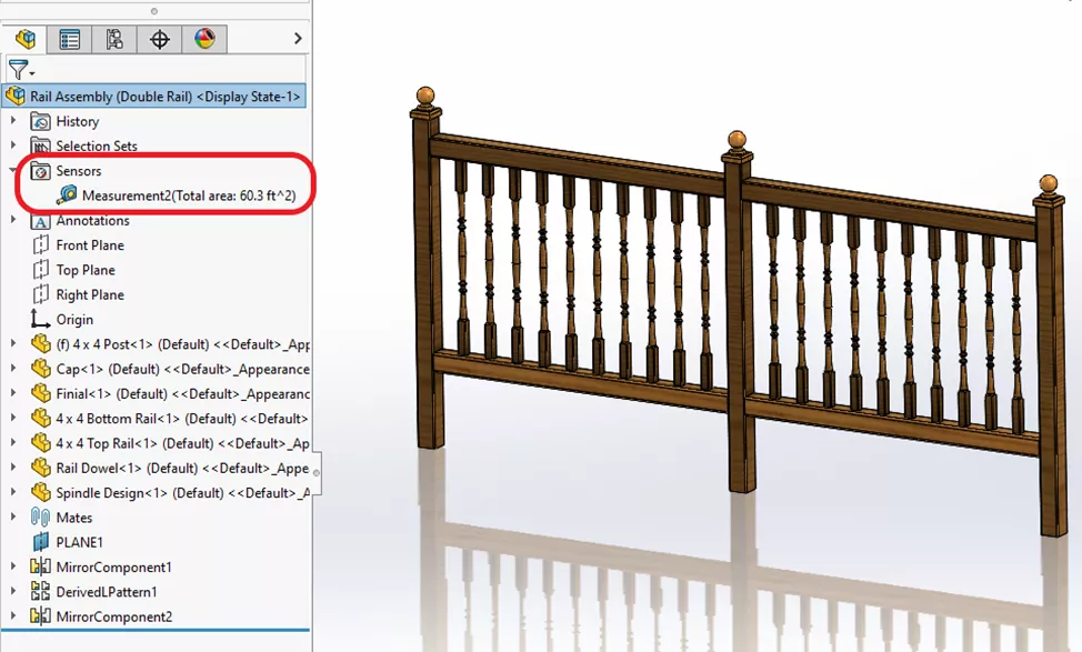 如何使用 SOLIDWORKS传感器监控表面积 ？