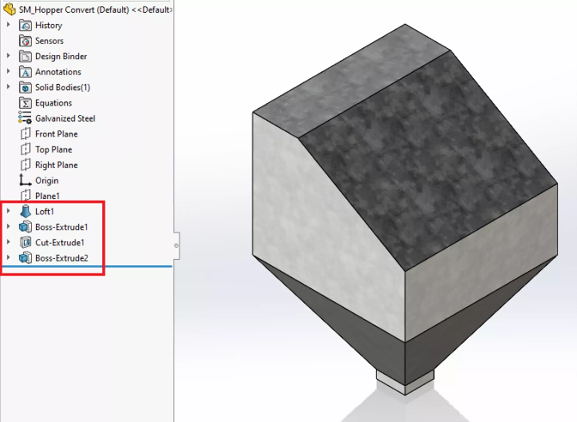 传统方法以基体法兰为起点，再依次添加边线法兰、斜接法兰、释放槽切口及其他钣金特征