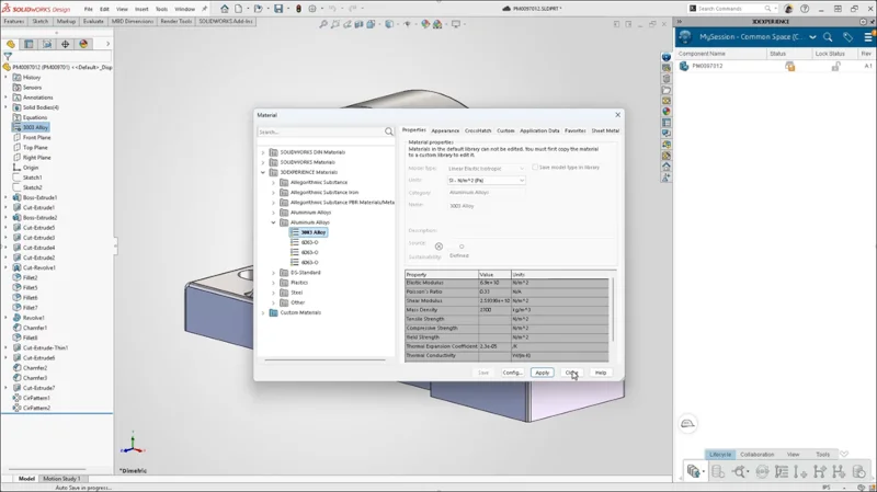 SOLIDWORKS 材质映射至 3DEXPERIENCE 核心材质库 