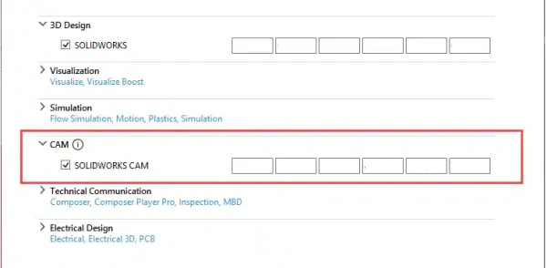 输入 SOLIDWORKS CAM 序列号 输入 SOLIDWORKS CAM 序列号