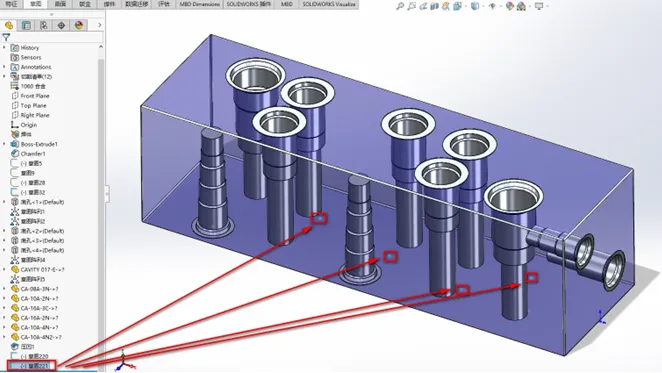 SOLIDWORKS开启文档，并在模型表面创建草图定位点