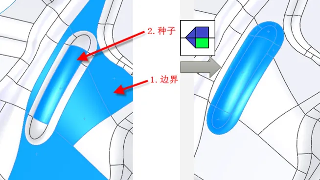 点击按钮，就快速对象  （这是一种以尽量选中少数对象来获得多数对象的方法）
