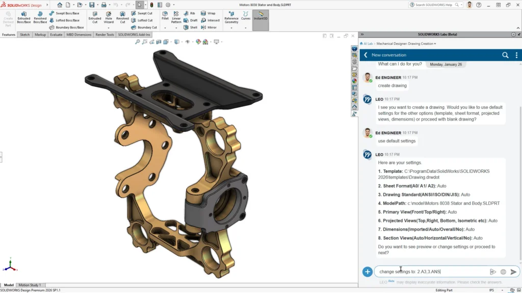 借助 SOLIDWORKS AI 加速产品开发进程