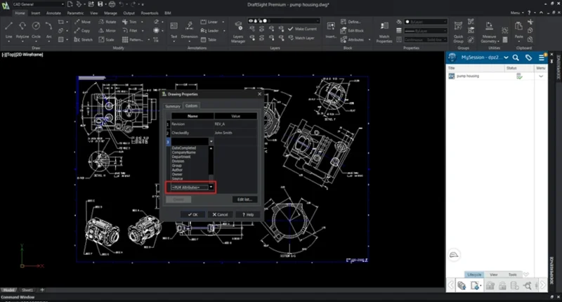 图纸属性集成 PLM 图纸属性 —— 实时更新 PLM 属性