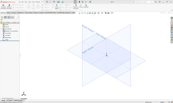   如何在SOLIDWORKS中隐藏和显示基准面？
