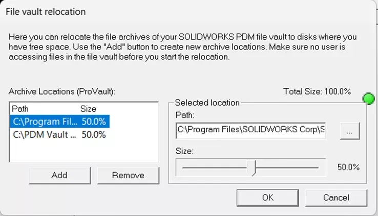 通过存储位置迁移管理 SOLIDWORKS PDM库容量