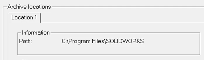 SOLIDWORKS PDM 存档位置路径信息 SOLIDWORKS PDM 存档位置路径信息