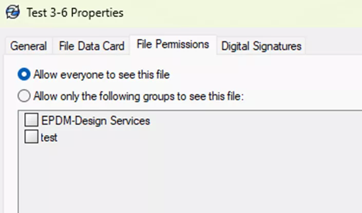 SOLIDWORKS PDM属性_文件权限选项卡 SOLIDWORKS PDM属性_文件权限选项卡