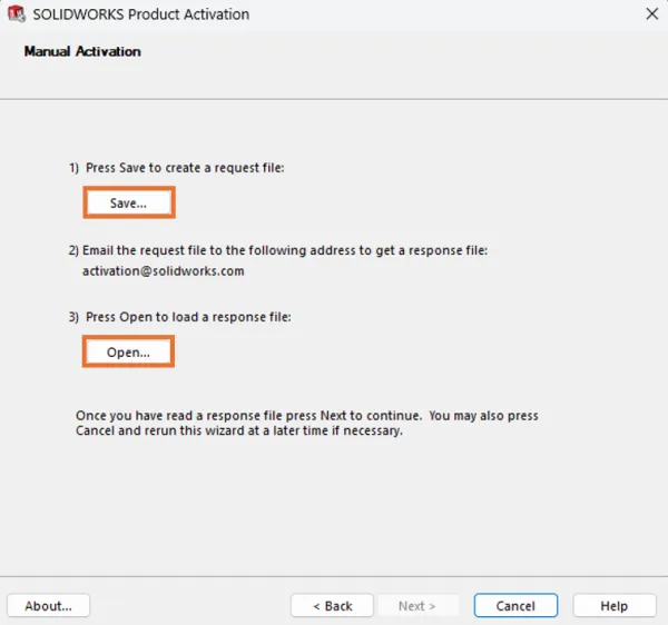 手动激活 SOLIDWORKS 产品窗口 手动激活 SOLIDWORKS 产品窗口
