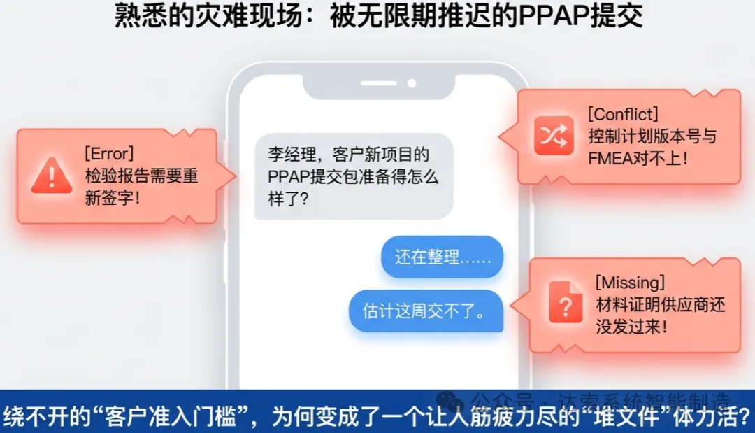 熟悉的灾难现场:被无限期推迟的PPAP提交
